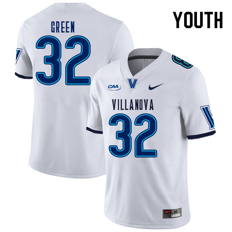 Youth #32 Jake Green Villanova Wildcats College Football Jerseys Stitched Sale-White